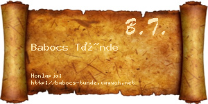 Babocs Tünde névjegykártya
